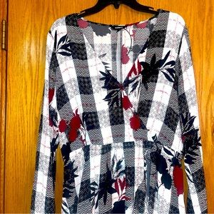 Women’s V-Neck Silk Long-Sleeve Dress from Express